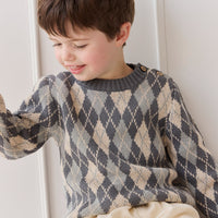 Enzo Jumper - Enzo Jacquard - Lava Smoke Childrens Jumper from Jamie Kay Australia