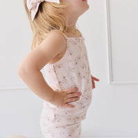 Organic Cotton Singlet - Sweet Pea Floral Childrens Singlet from Jamie Kay Australia