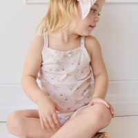 Organic Cotton Singlet - Sweet Pea Floral Childrens Singlet from Jamie Kay Australia