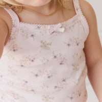 Organic Cotton Singlet - Sweet Pea Floral Childrens Singlet from Jamie Kay Australia