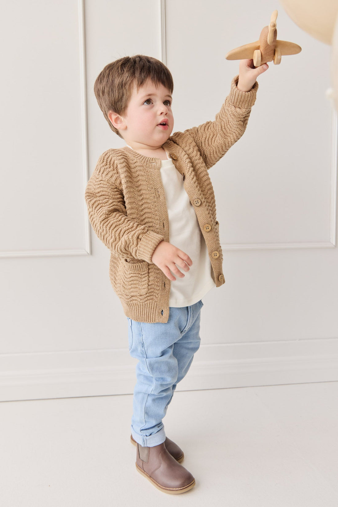 Maverick Cardigan - Toffee Marle Childrens Cardigan from Jamie Kay Australia