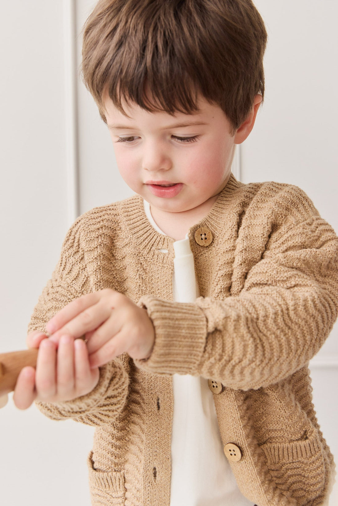 Maverick Cardigan - Toffee Marle Childrens Cardigan from Jamie Kay Australia