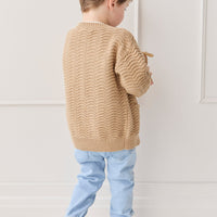 Maverick Cardigan - Toffee Marle Childrens Cardigan from Jamie Kay Australia