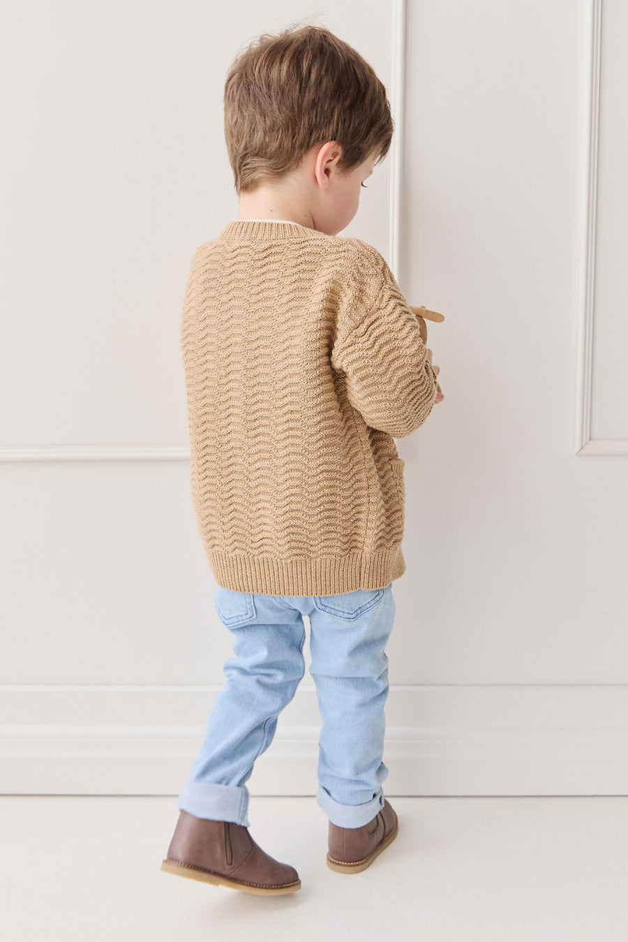 Maverick Cardigan - Toffee Marle Childrens Cardigan from Jamie Kay Australia