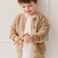 Maverick Cardigan - Toffee Marle Childrens Cardigan from Jamie Kay Australia