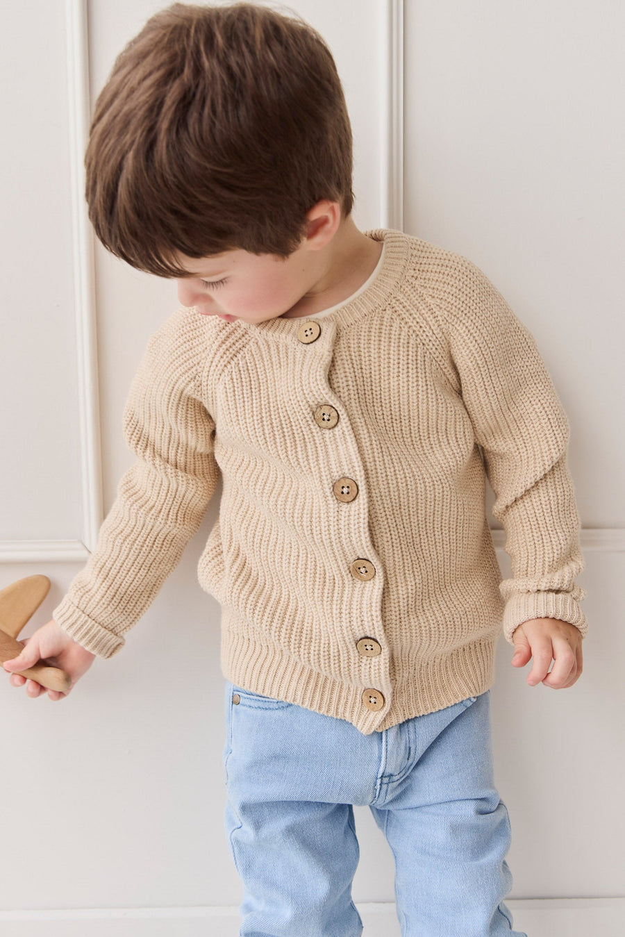 Max Cardigan - Oatmeal Marle Childrens Cardigan from Jamie Kay Australia