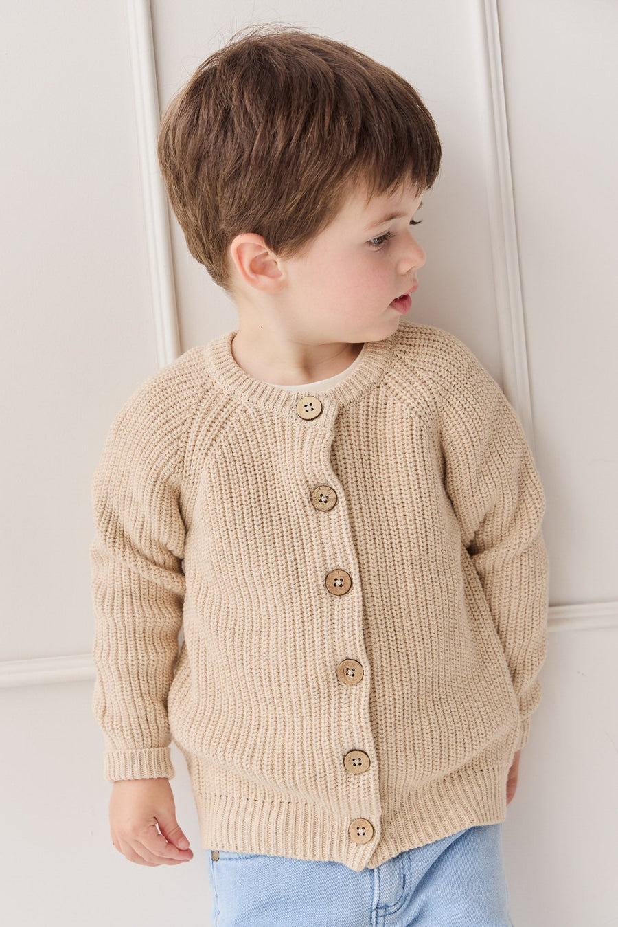 Max Cardigan - Oatmeal Marle Childrens Cardigan from Jamie Kay Australia