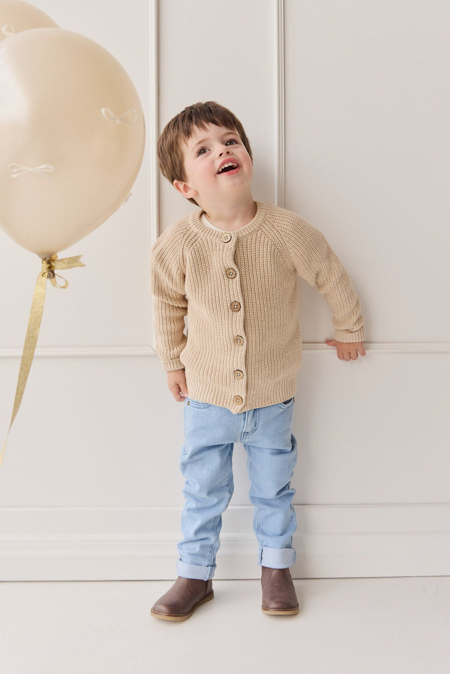 Max Cardigan - Oatmeal Marle Childrens Cardigan from Jamie Kay Australia