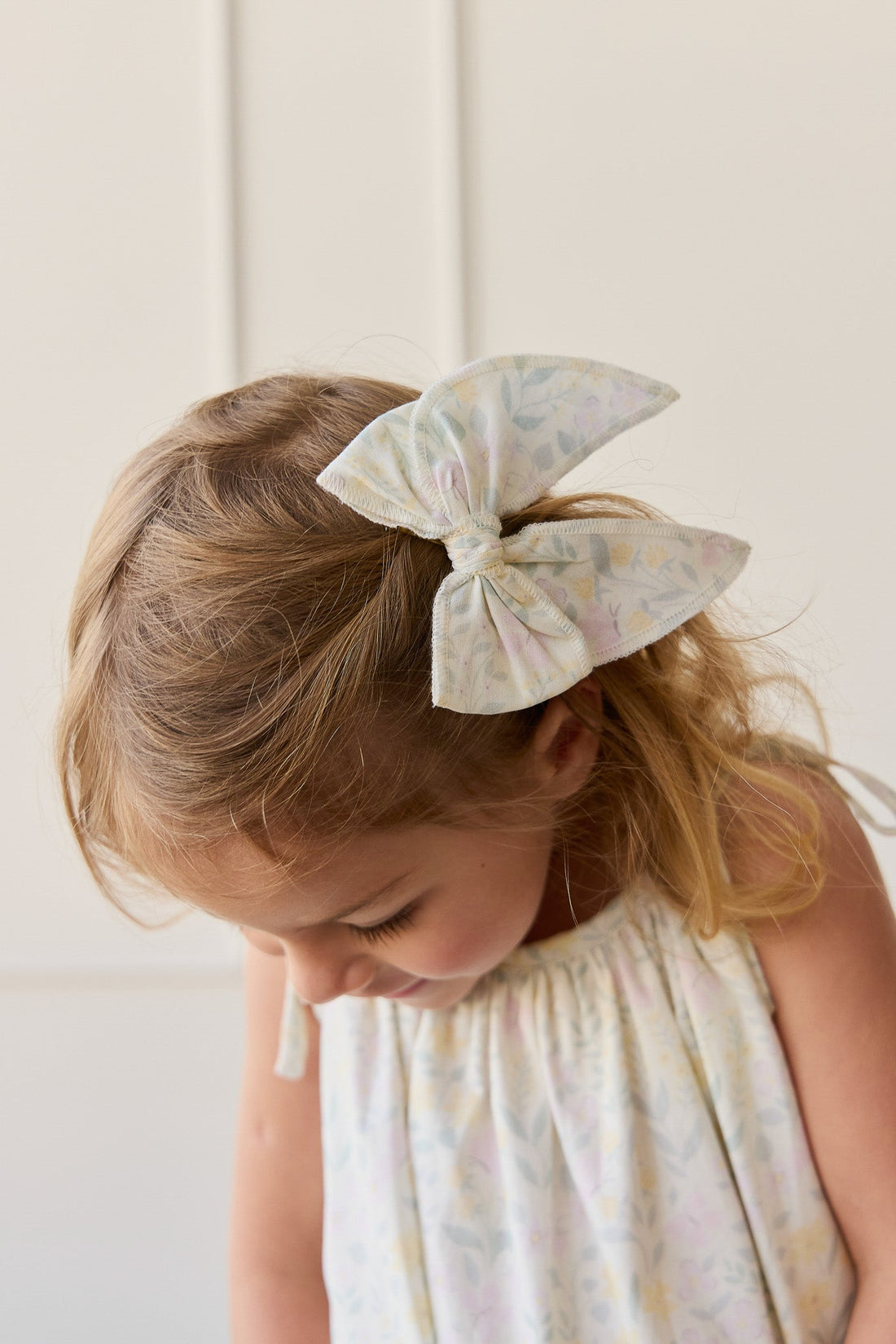 Organic Cotton Bow - Daphne Egret Childrens Bow from Jamie Kay Australia