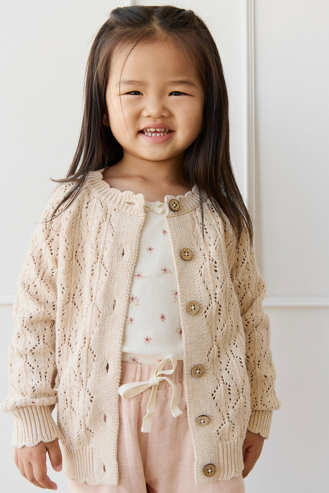 Organic Cotton Singlet - Simple Flowers Egret Childrens Singlet from Jamie Kay Australia