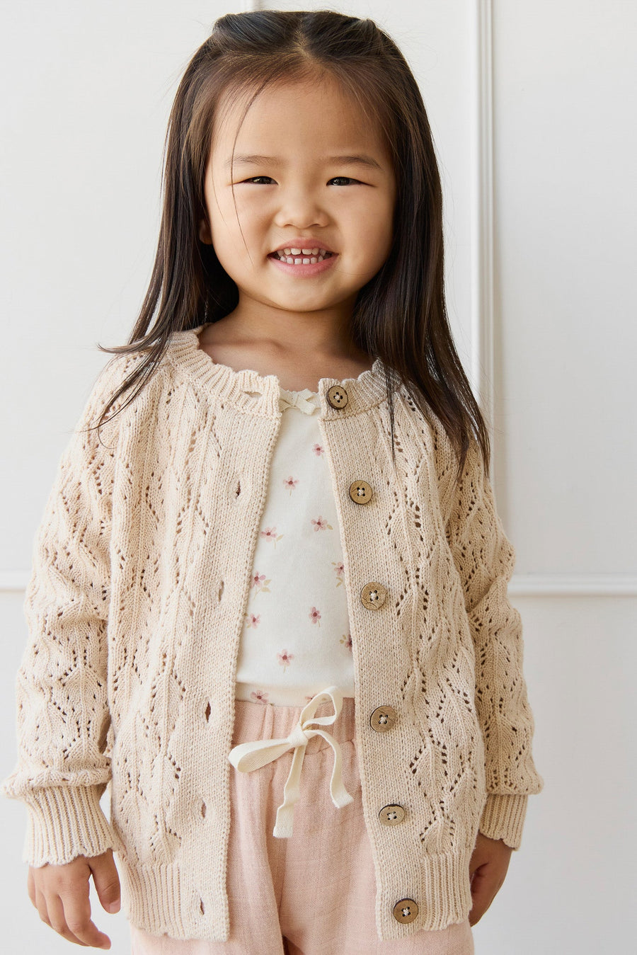 Organic Cotton Singlet - Simple Flowers Egret Childrens Singlet from Jamie Kay Australia