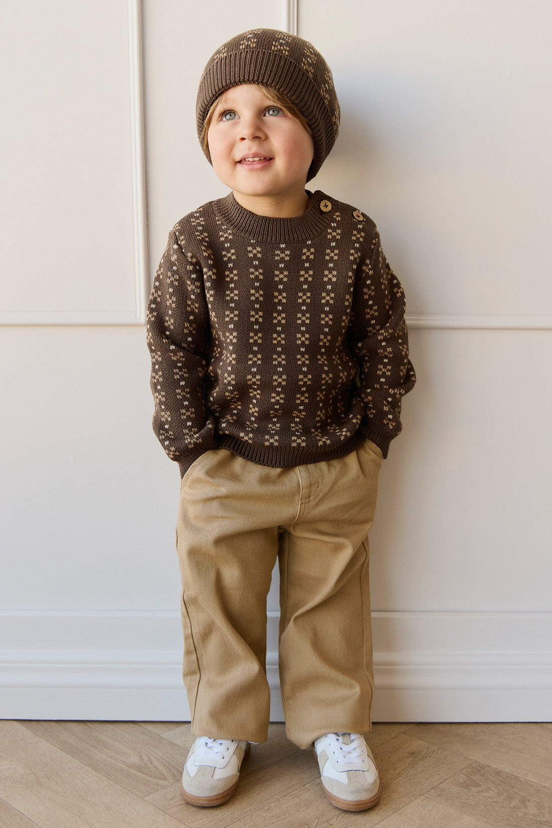 Bertie Knit Jumper - Fairisle Desert Palm Childrens Jumper from Jamie Kay Australia