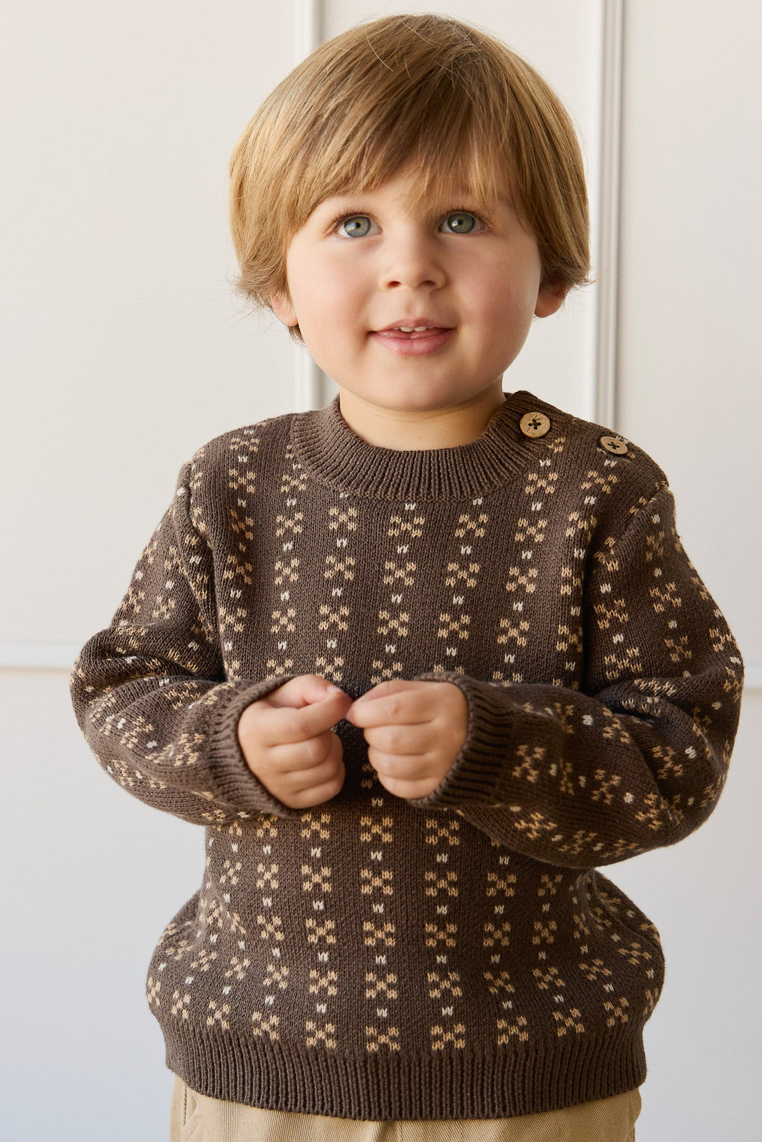 Bertie Knit Jumper - Fairisle Desert Palm Childrens Jumper from Jamie Kay Australia