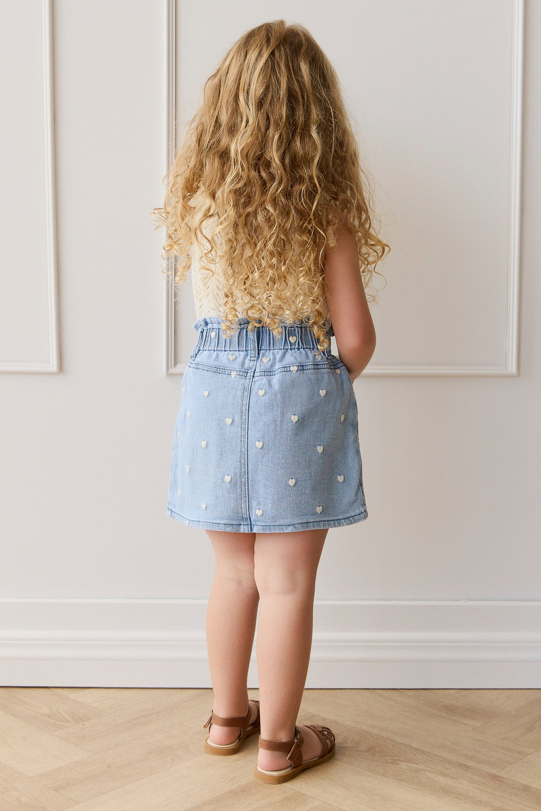 Briella Skirt - Petite Heart Denim Childrens Skirt from Jamie Kay Australia