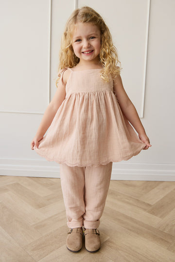 Organic Cotton Muslin Briella Top - Chalky Pink Childrens Top from Jamie Kay Australia