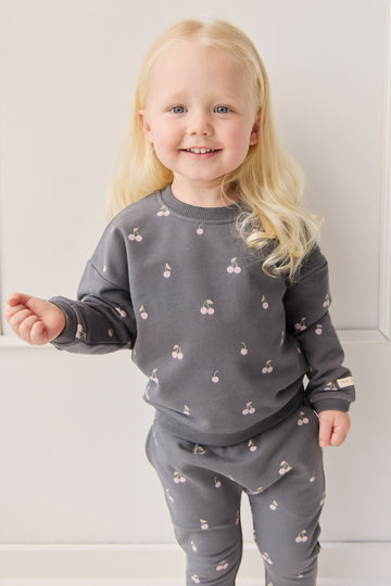 Organic Cotton Bobbie Sweatshirt - Cherry Love Lava Childrens Top from Jamie Kay Australia