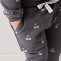 Organic Cotton Morgan Track Pant - Cherry Love Lava Childrens Pant from Jamie Kay Australia