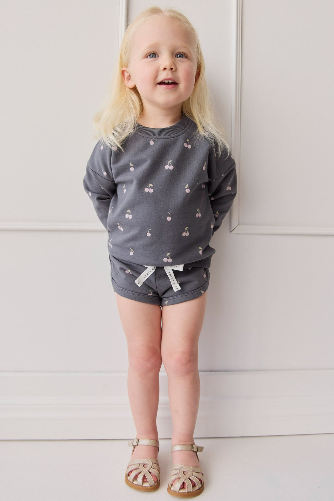 Organic Cotton Ivy Shortie - Cherry Love Lava Childrens Short from Jamie Kay Australia