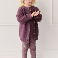 Cable Knit Cardigan - Blackberry Childrens Cardigan from Jamie Kay Australia