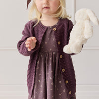 Cable Knit Cardigan - Blackberry Childrens Cardigan from Jamie Kay Australia