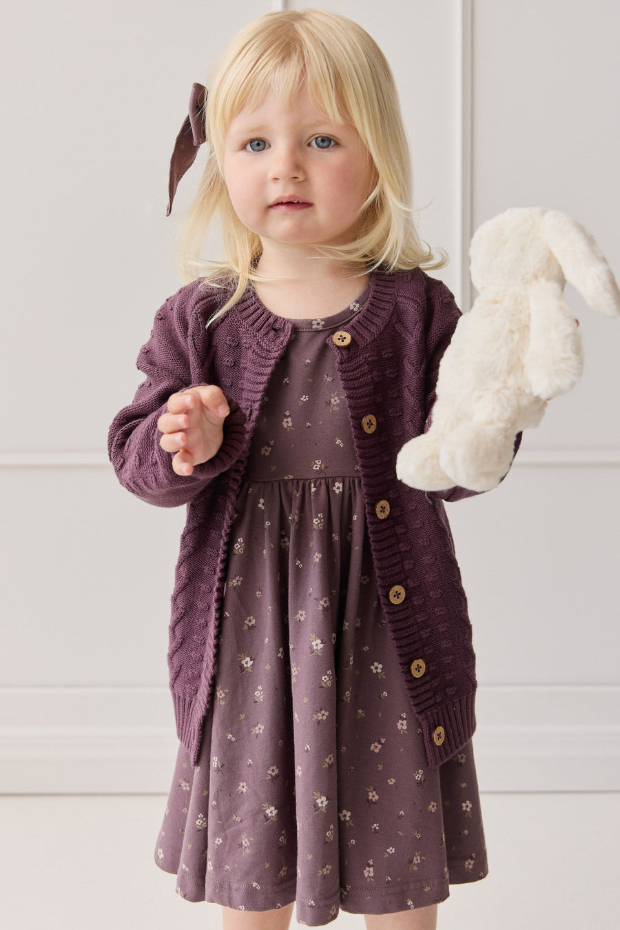 Cable Knit Cardigan - Blackberry Childrens Cardigan from Jamie Kay Australia