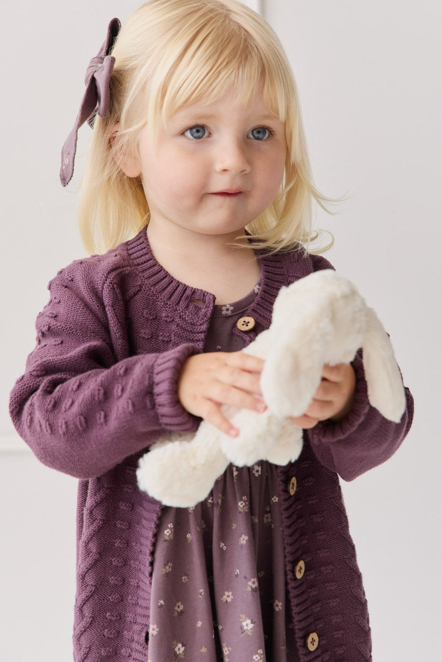 Cable Knit Cardigan - Blackberry Childrens Cardigan from Jamie Kay Australia