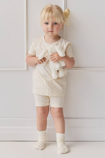 Organic Cotton Skye Short Sleeve Pyjama Set - Mon Amour Vintage Violet Childrens Pyjama from Jamie Kay Australia