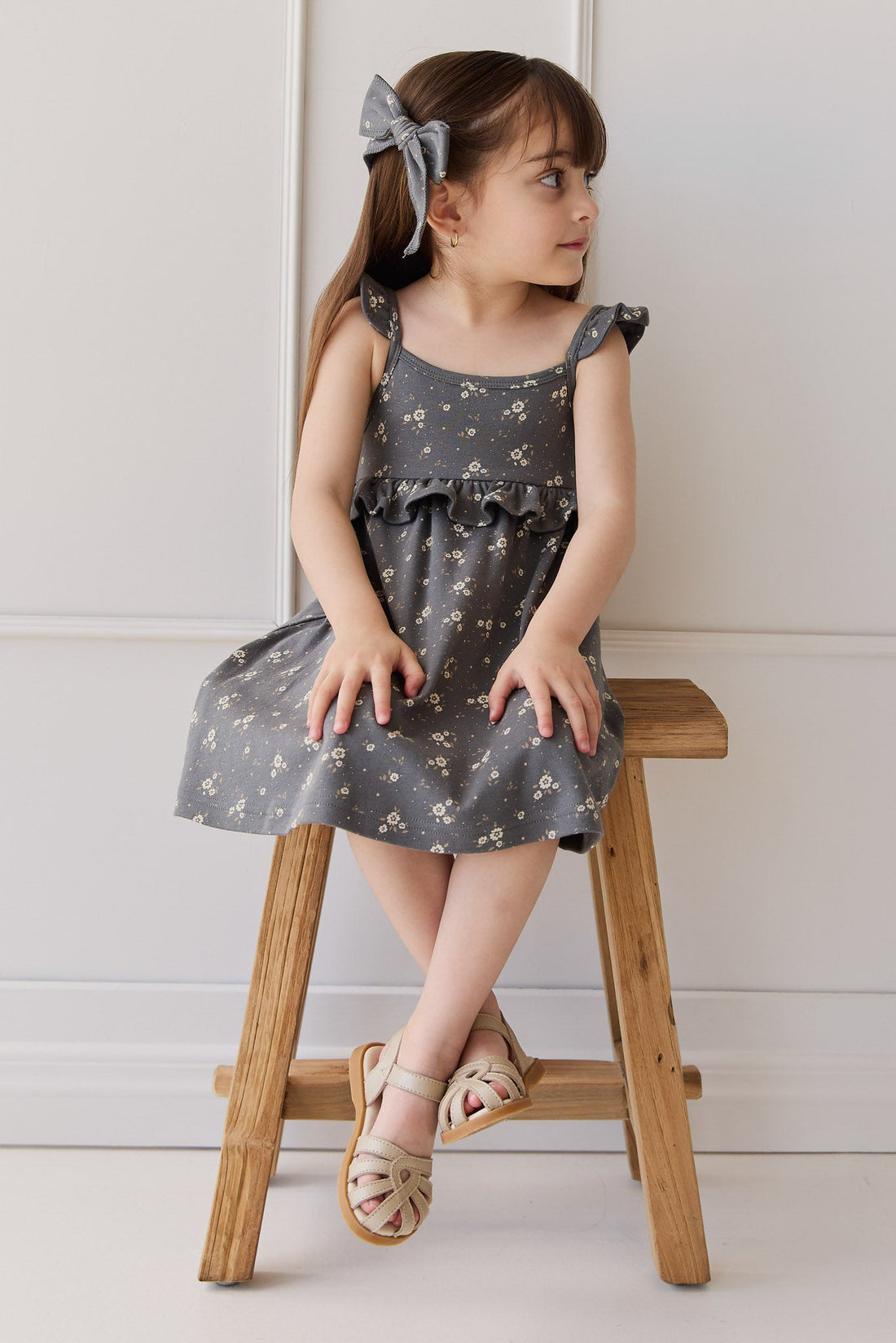 Organic Cotton Molly Dress - Lulu Bloom Lava Childrens Dress from Jamie Kay Australia