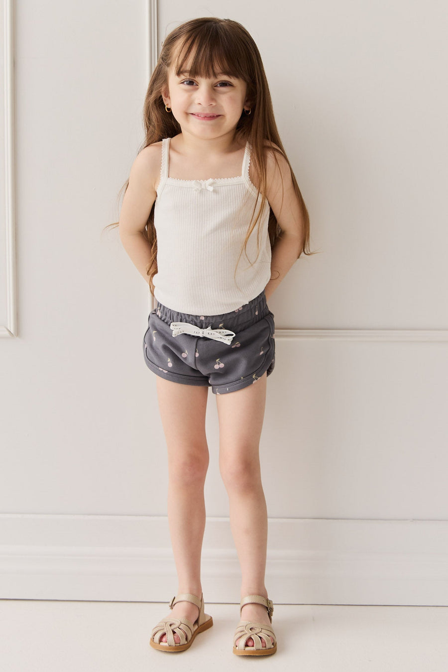 Organic Cotton Ivy Shortie - Cherry Love Lava Childrens Short from Jamie Kay Australia