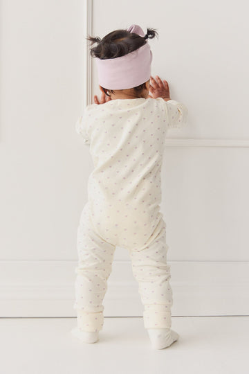 Organic Cotton Reese Zip Onepiece - Mon Amour Vintage Violet Childrens Pyjama from Jamie Kay Australia