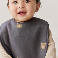 Organic Cotton Bib - Bobbie Bears Black Oyster Childrens Bib from Jamie Kay Australia