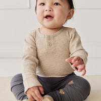 Organic Cotton Everyday Legging - Bobbie Bears Black Oyster Childrens Legging from Jamie Kay Australia