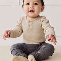 Organic Cotton Everyday Legging - Bobbie Bears Black Oyster Childrens Legging from Jamie Kay Australia