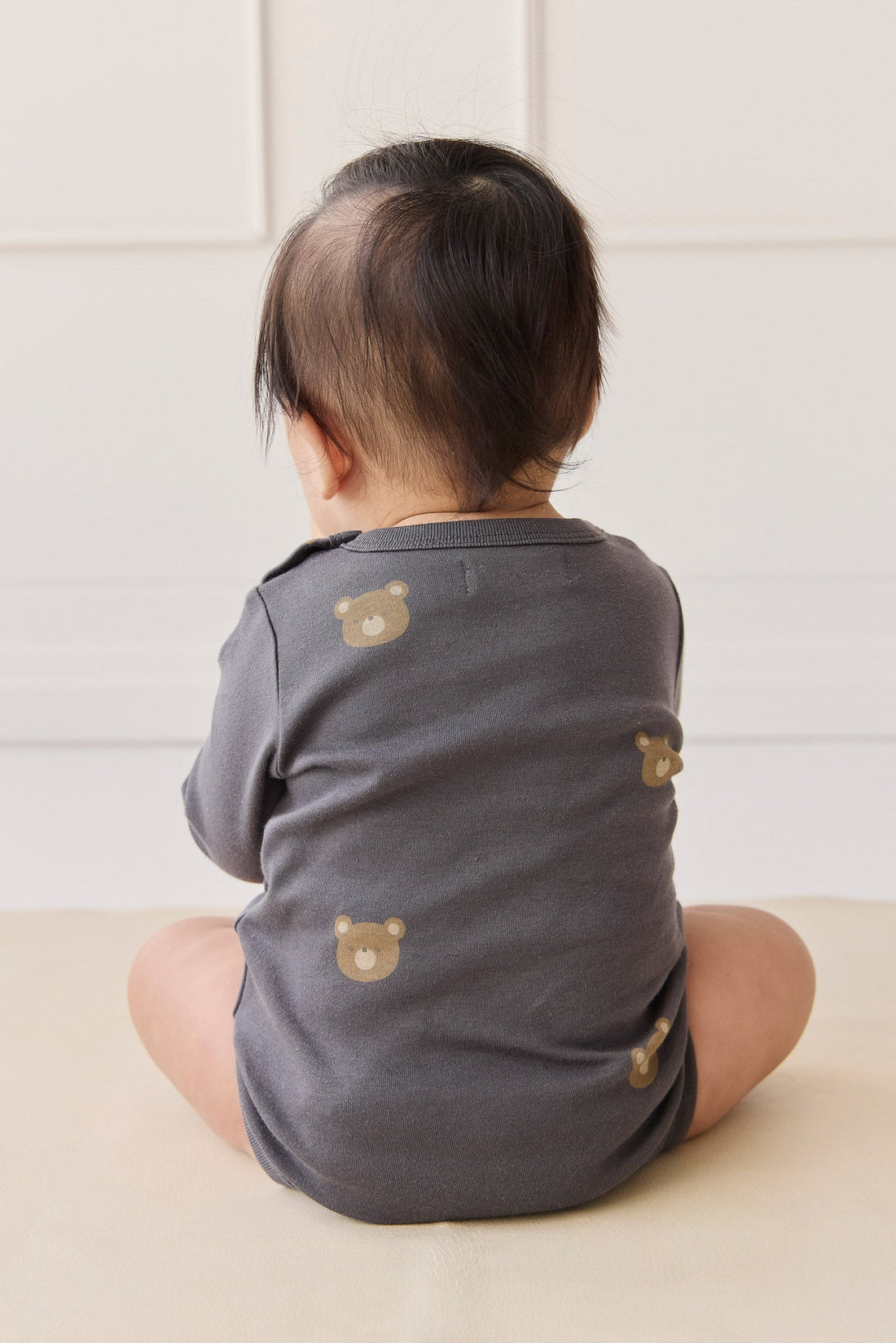 Organic Cotton Fernley Bodysuit - Bobbie Bears Black Oyster Childrens Bodysuit from Jamie Kay Australia