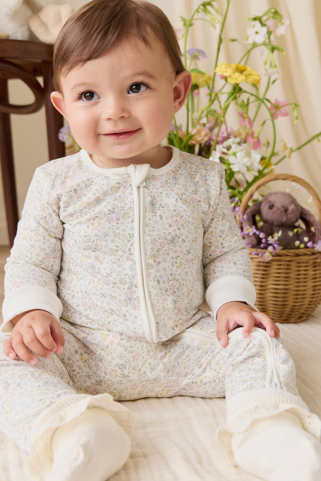 Organic Cotton Frankie Onepiece - Cottage Garden Childrens Onepiece from Jamie Kay Australia
