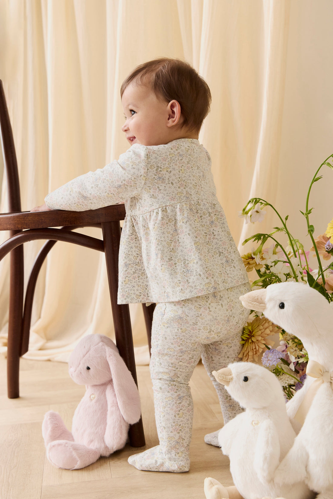 Organic Cotton Footed Pant-Cottage Garden Childrens Pant from Jamie Kay Australia