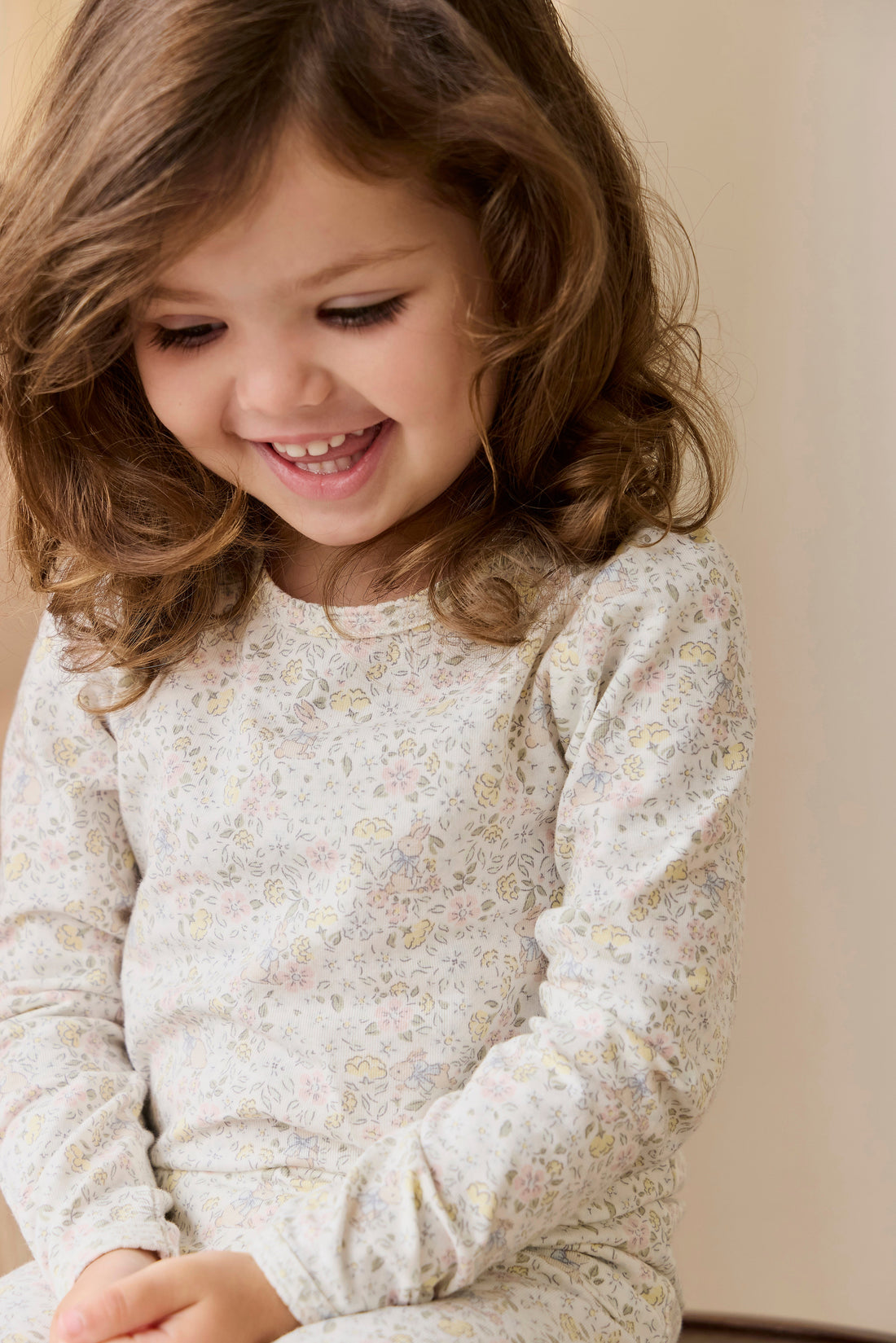 Organic Cotton Louisella Long Sleeve Pyjama Set-Cottage Garden Childrens Pyjama from Jamie Kay Australia