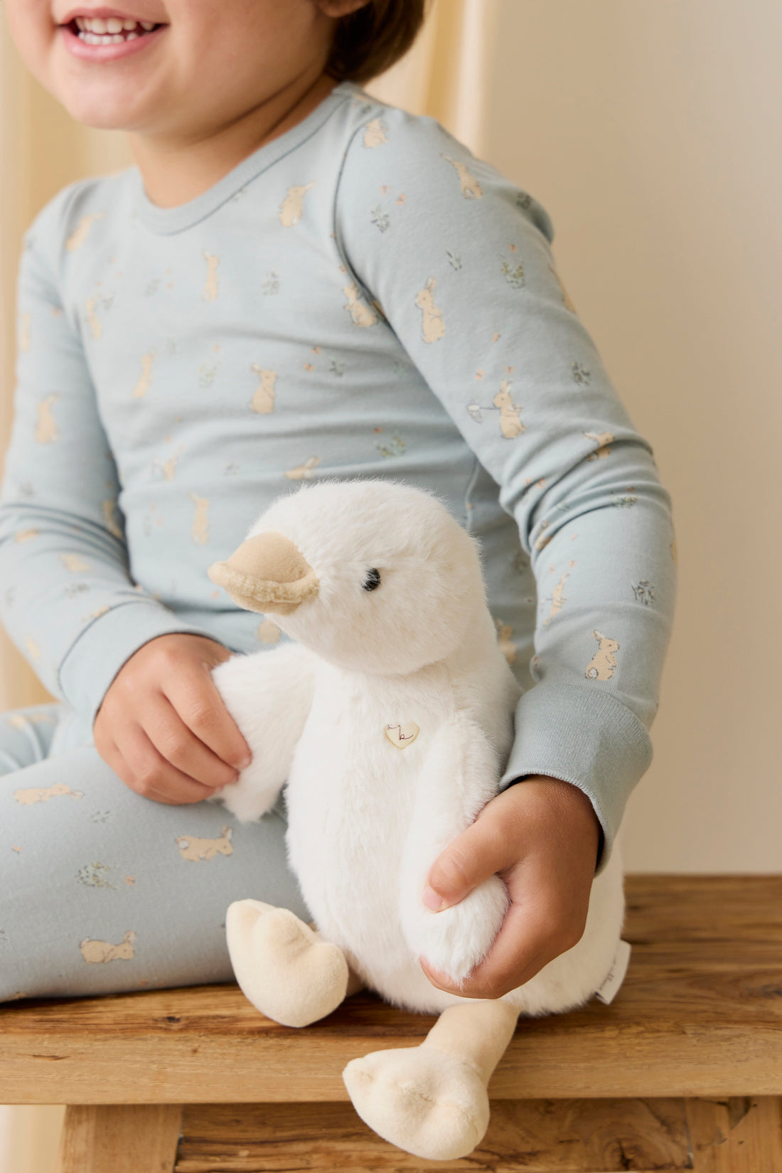 Organic Cotton Amory Long Sleeve Pyjama Set-Lapin Jardin Blue Childrens Pyjama from Jamie Kay Australia