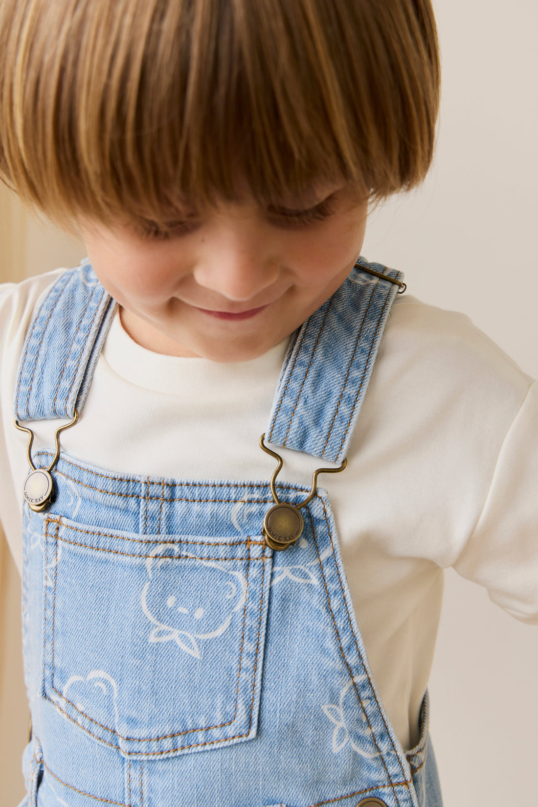 Fenix Short Overalls - Bowie Bear Denim Childrens Overall from Jamie Kay Australia