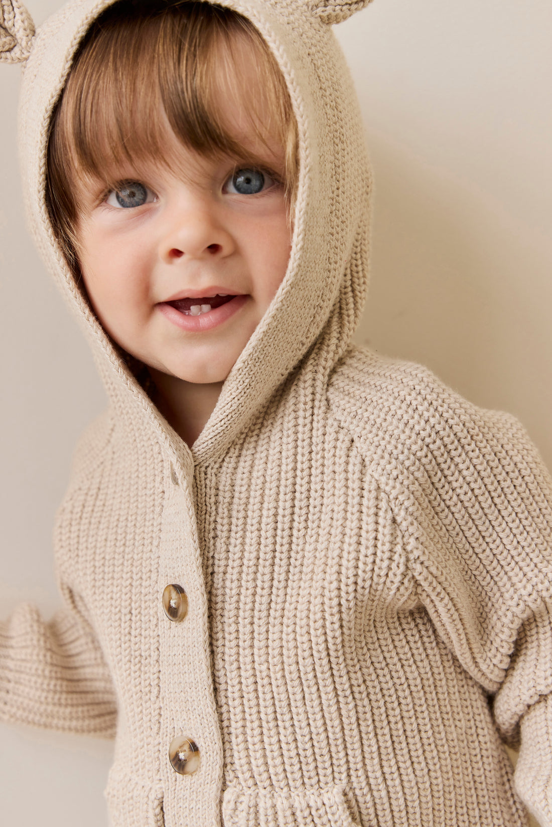 Bear Cardigan-Oat Childrens Cardigan from Jamie Kay Australia