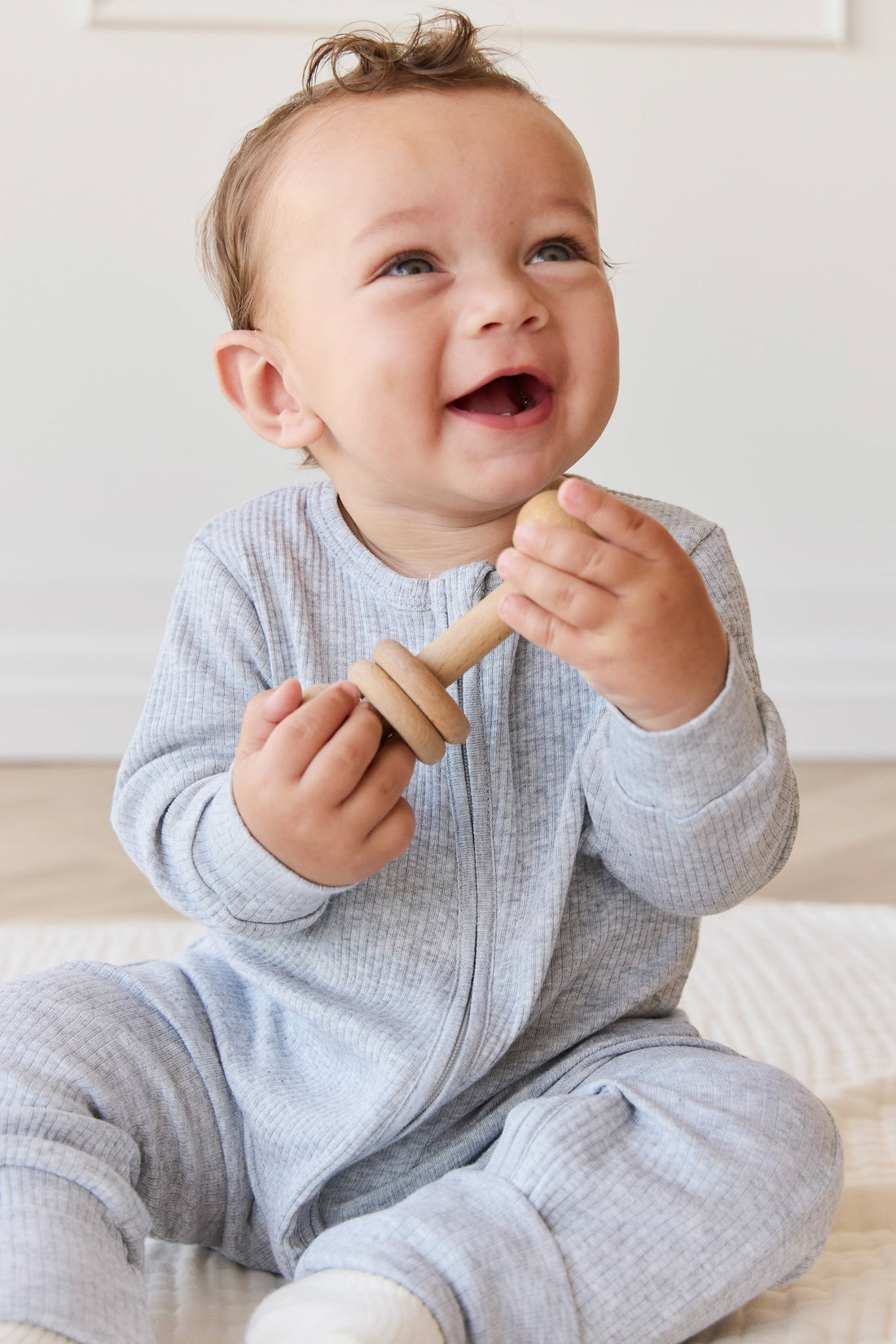 Organic Cotton Modal Frankie Onepiece - Light Grey Marle Childrens Onepiece from Jamie Kay Australia