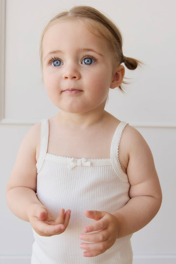 Organic Cotton Modal Singlet - Milk Childrens Singlet from Jamie Kay Australia