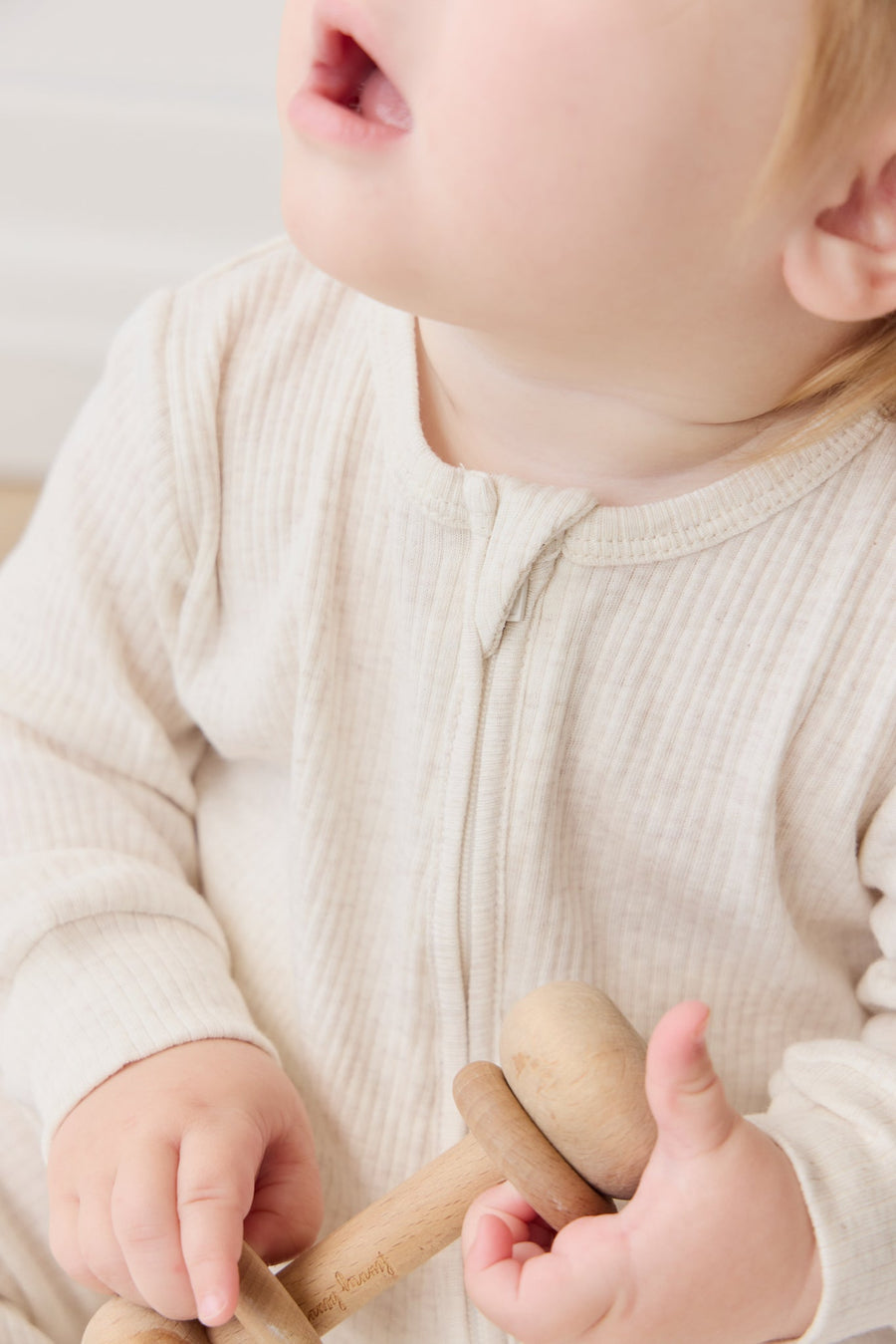 Organic Cotton Modal Frankie Onepiece - Oatmeal Marle Childrens Onepiece from Jamie Kay Australia