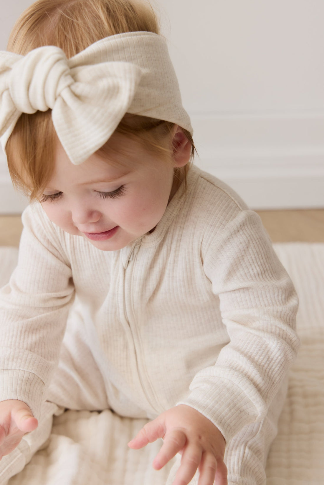 Organic Cotton Modal Frankie Onepiece - Oatmeal Marle Childrens Onepiece from Jamie Kay Australia