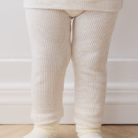 Organic Cotton Modal Everyday Legging - Oatmeal Marle Childrens Legging from Jamie Kay Australia