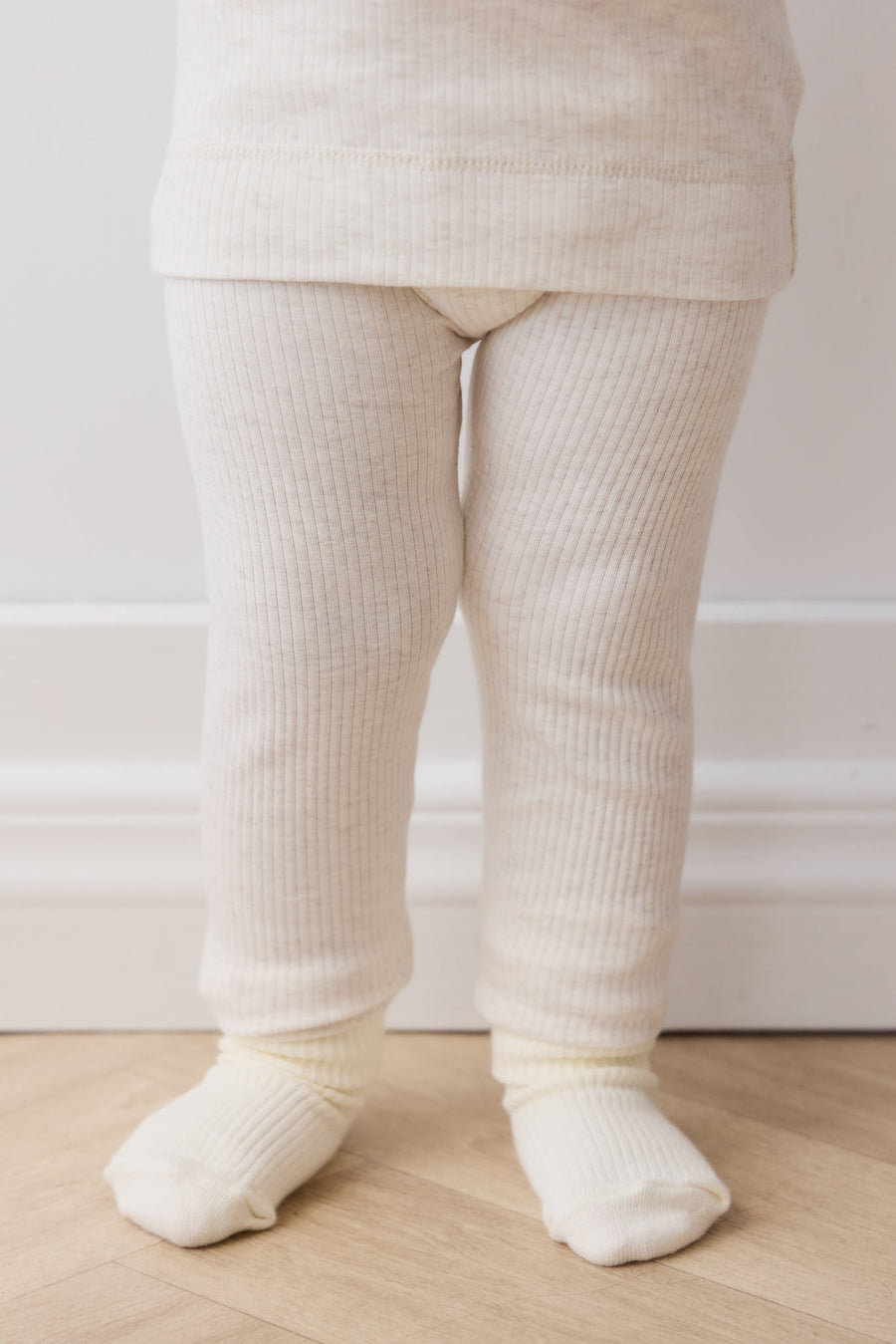 Organic Cotton Modal Everyday Legging - Oatmeal Marle Childrens Legging from Jamie Kay Australia