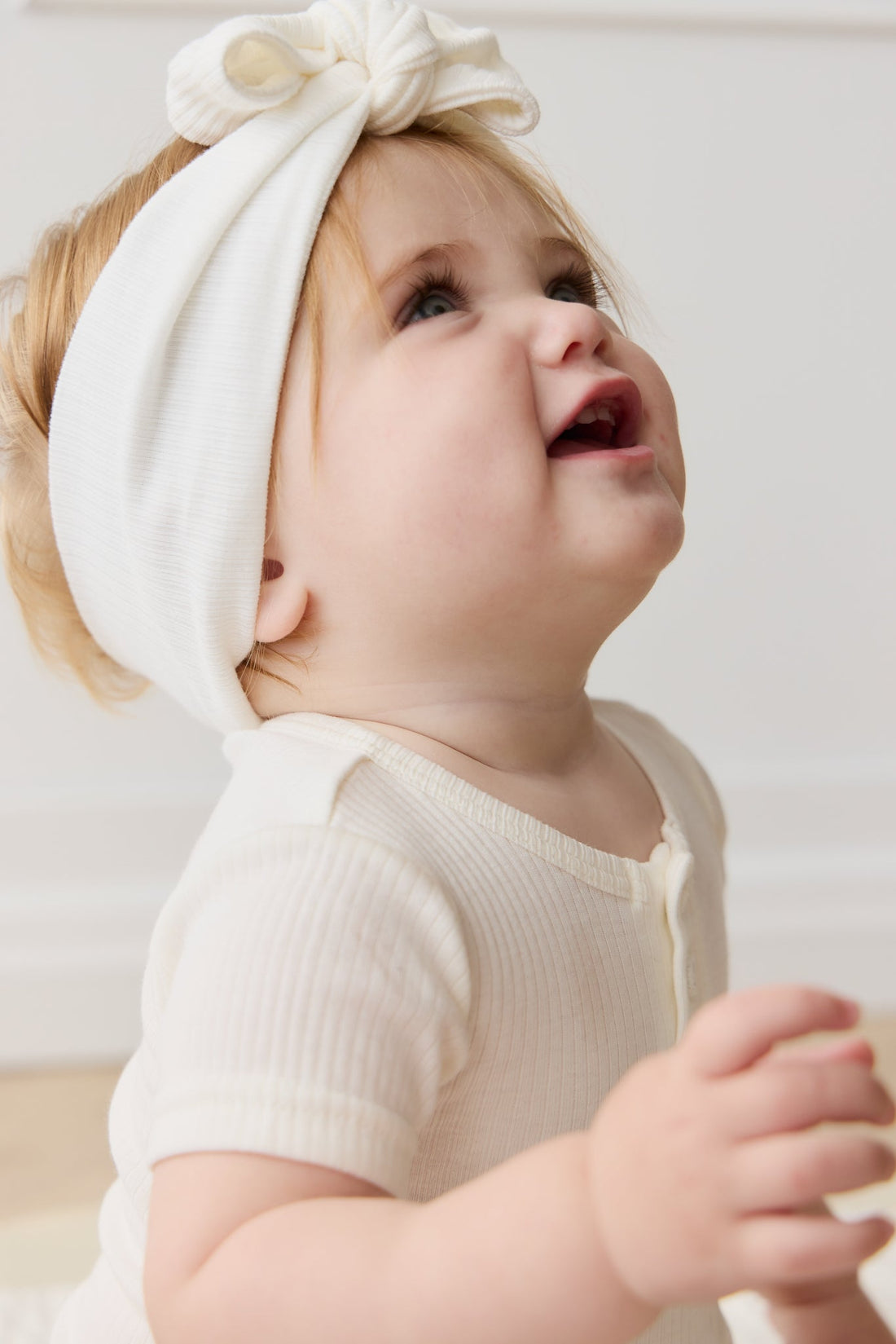 Organic Cotton Modal Darcy Rib Tee Bodysuit - Milk Childrens Bodysuit from Jamie Kay Australia