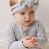 Organic Cotton Modal Long Sleeve Bodysuit - Light Grey Marle Childrens Bodysuit from Jamie Kay Australia