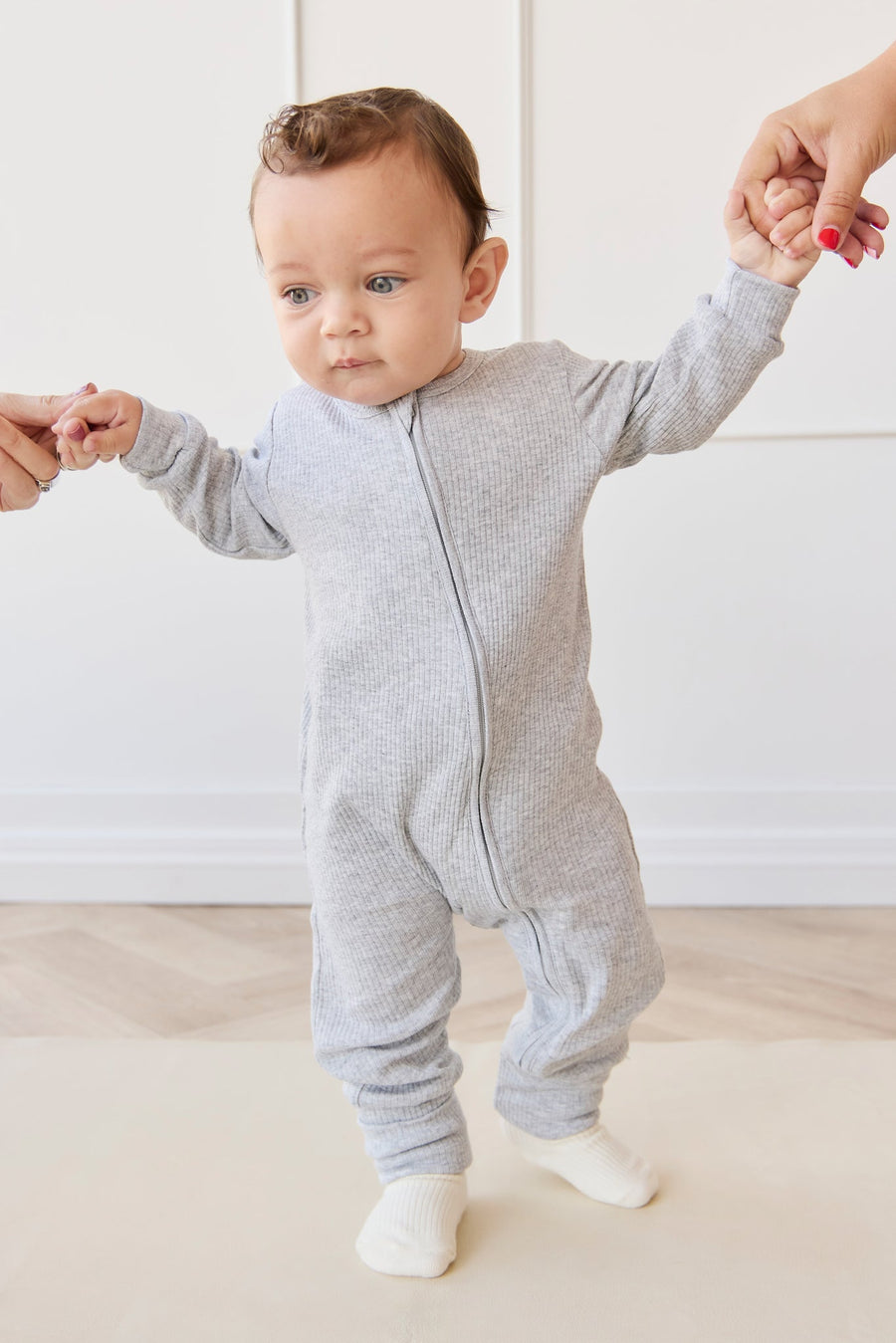 Organic Cotton Modal Frankie Onepiece - Light Grey Marle Childrens Onepiece from Jamie Kay Australia