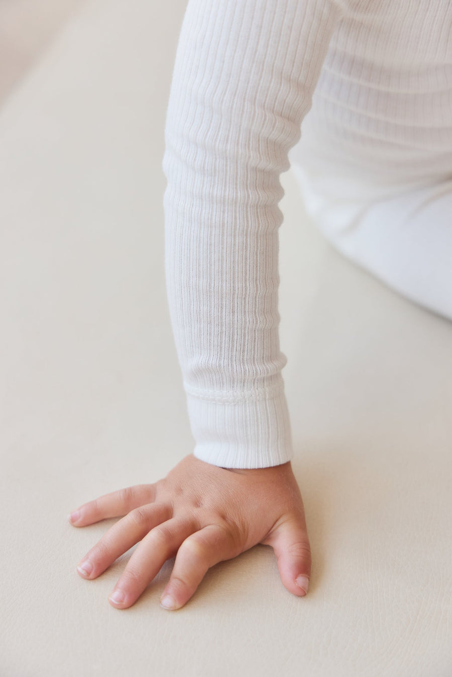 Organic Cotton Modal Long Sleeve Henley - Milk Childrens Top from Jamie Kay Australia